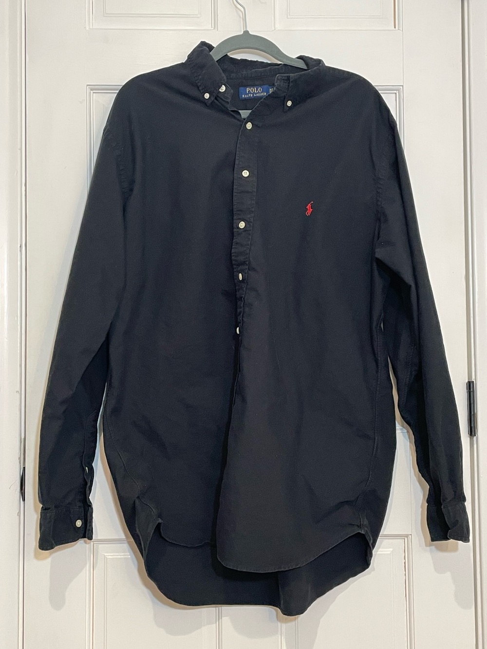 Polo Ralph Lauren Men’s XL Tall Black Button Down Shirt Red Pony Long Sleeve XLT
